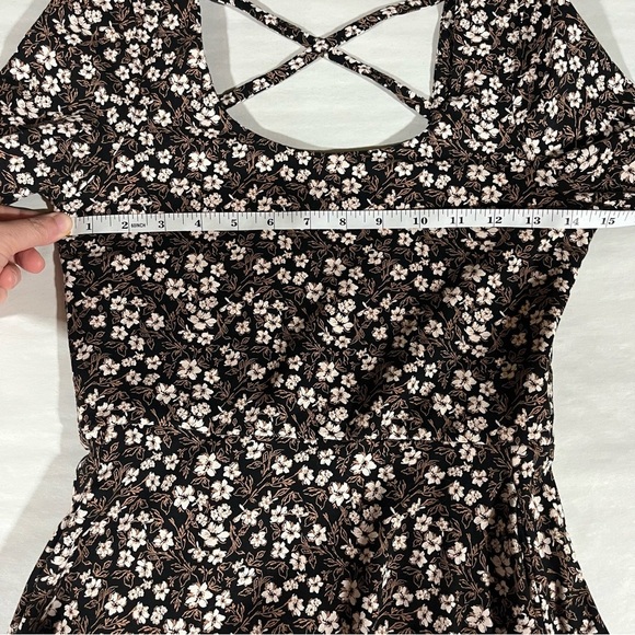 Pact Black White Gold Floral Organic Cotton Midi Dress - Picture 11 of 12